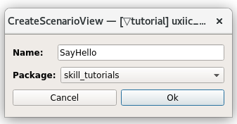 Create the new Scenario: Give the Scenario a meaningfull name and select the package you have created
