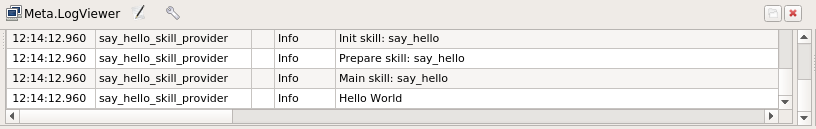 Output of the LogViewer: Hello World!